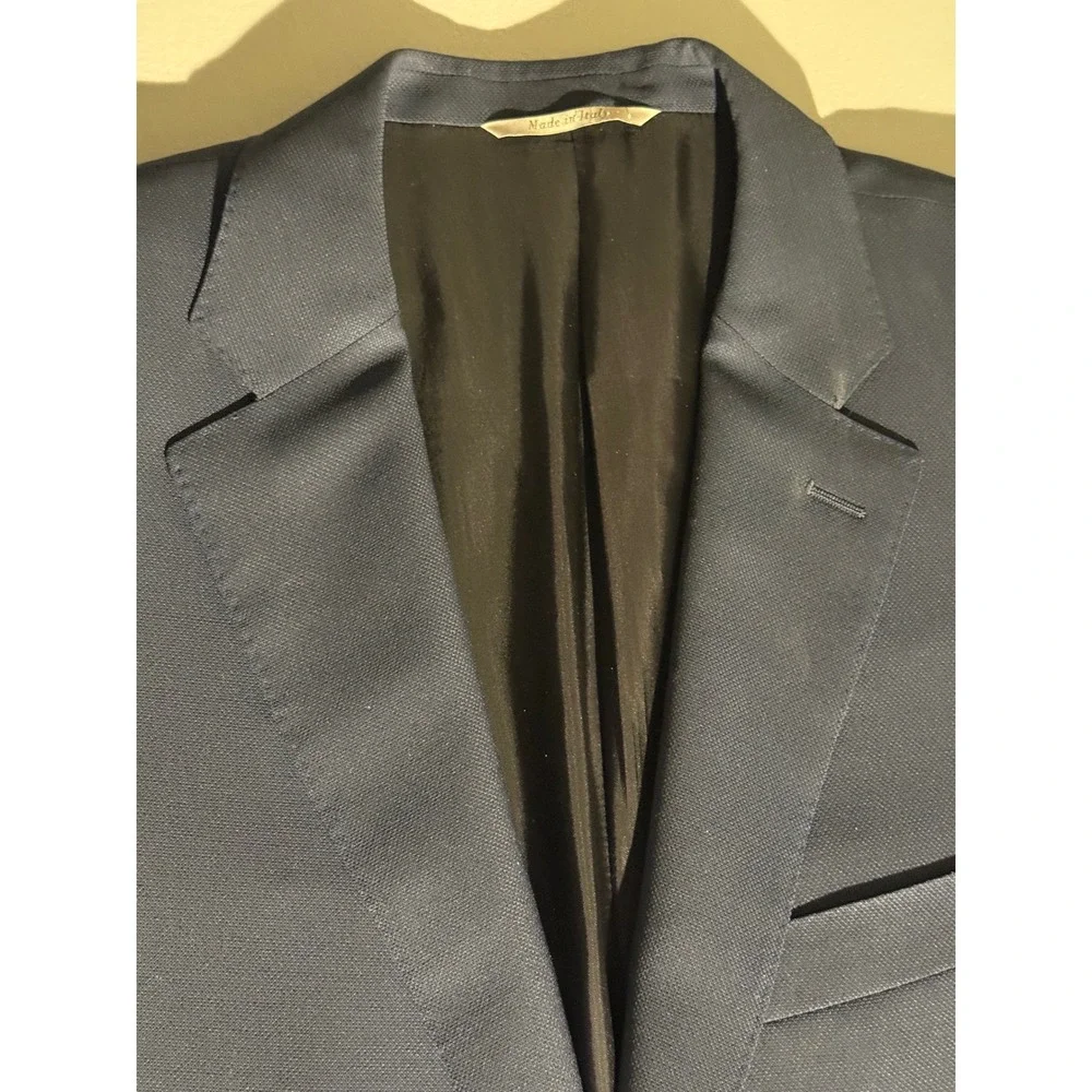 Canali 1934 Mens Navy Blue Wool Travel Water Resistant Blazer Sport Coat 54R IT